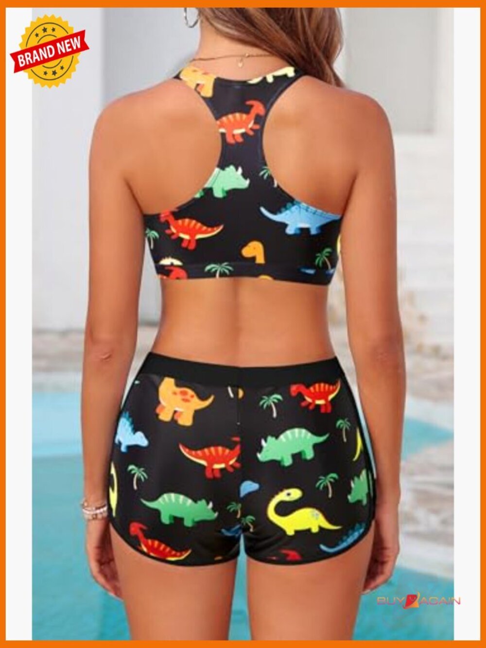 3 Piece Tankini Swimsuit with Boyshorts Athletic Swimwear - Picture 5 of 7